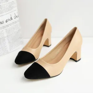 Nude Block Heels Women's Shoes High Heels