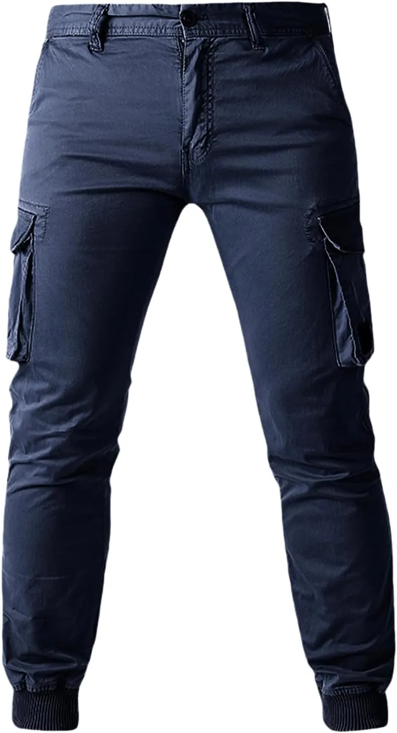 Outdoor Hiking Pants Men Workout Cargo Pants Slim Fit Stretchy Tactical Joggers Lightweight Quick Dry Water Resistan