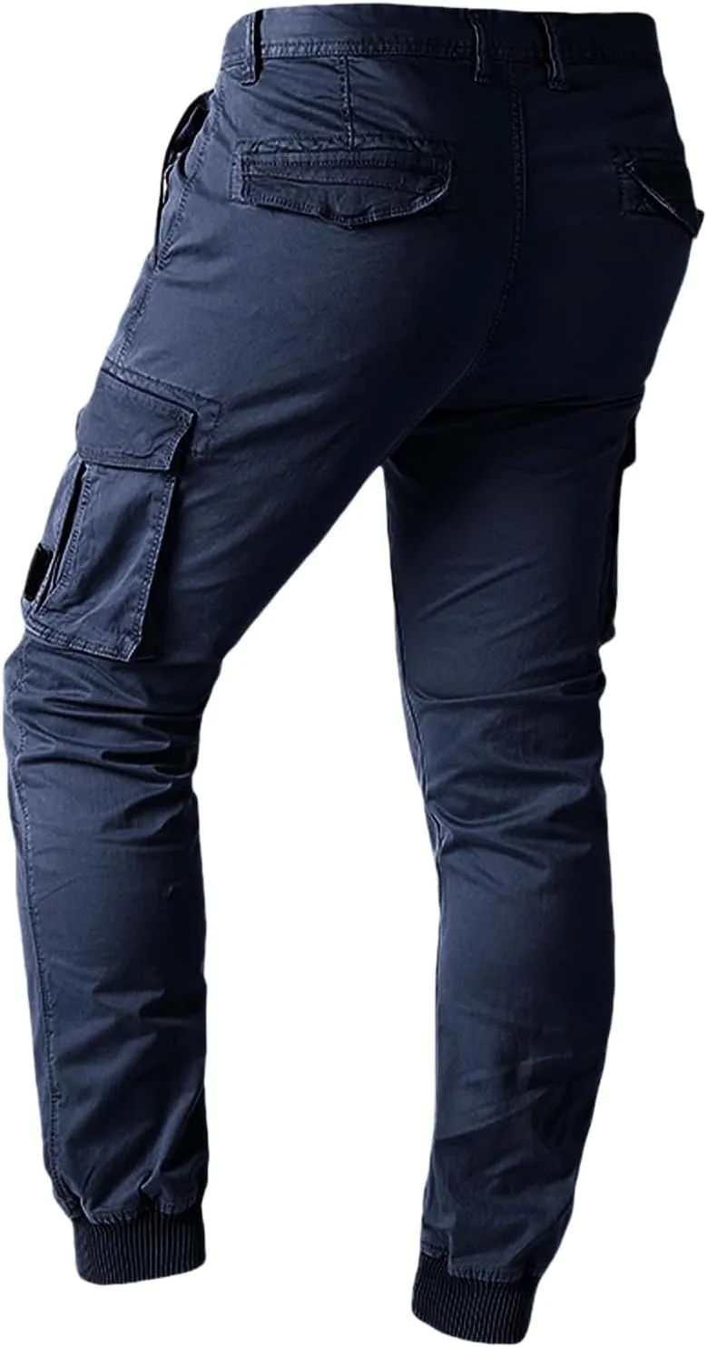 Outdoor Hiking Pants Men Workout Cargo Pants Slim Fit Stretchy Tactical Joggers Lightweight Quick Dry Water Resistan