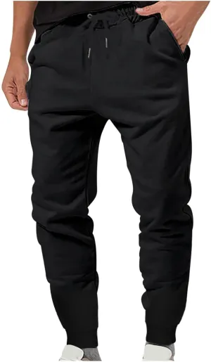 Outdoor Sweatpants for Men Tactical Stretchy Joggers Workout Gym Pants Casual Slim Fit Tapered Trousers Drawstring