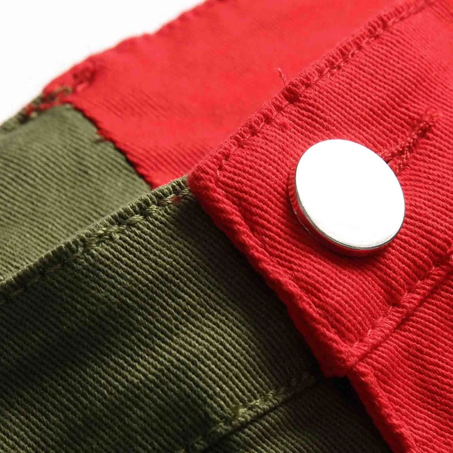 Patchwork Jeans for Mens Fashion Slim Fit Street Hip Hop Denim Pencil Pants Casual Button Middle Waist Trousers