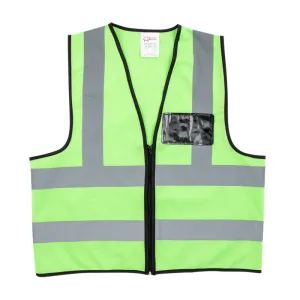 PIONEER SAFETY Vest Reflective Fluorescent Lime Small Zip/Pocket