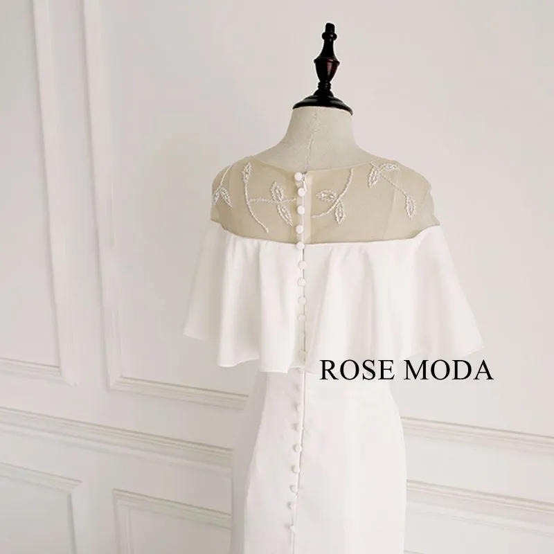 Rosemoda Slim Crepe Mermaid Wedding Dress