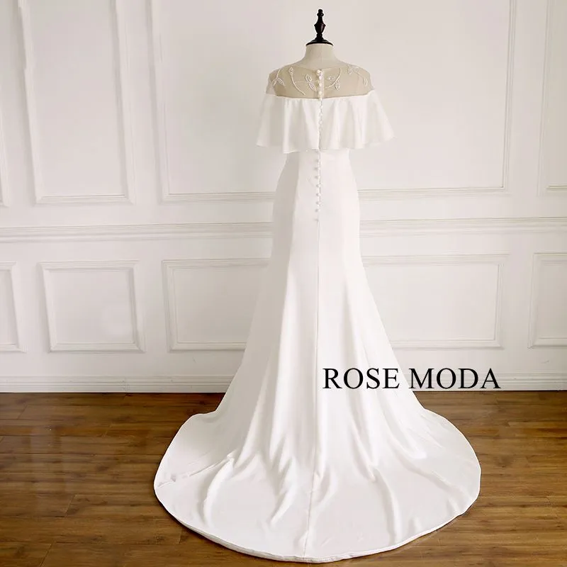 Rosemoda Slim Crepe Mermaid Wedding Dress