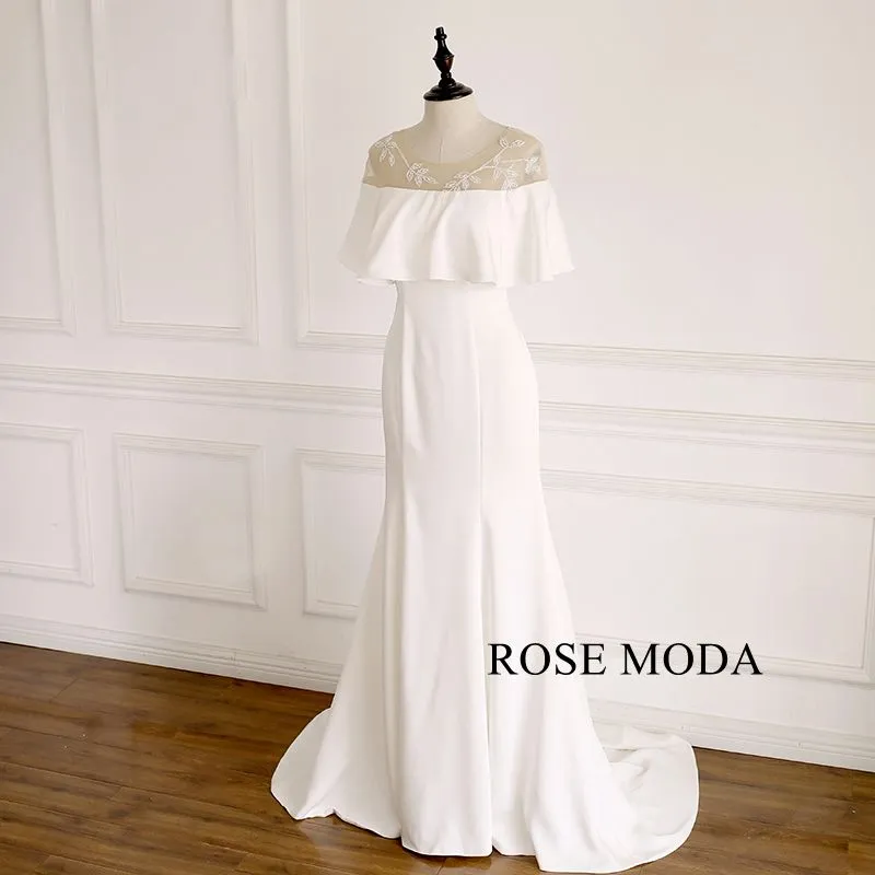 Rosemoda Slim Crepe Mermaid Wedding Dress
