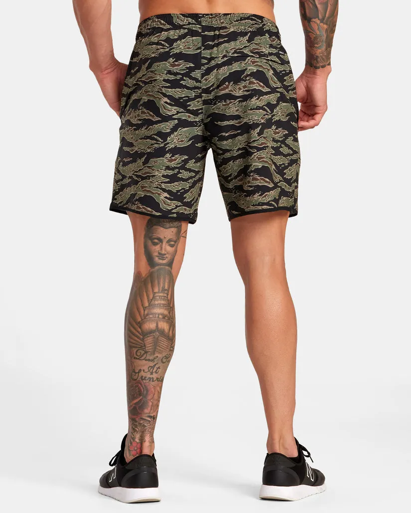 RVCA Yogger Stretch Elastic Waist Shorts 17" - TIGER CAMO