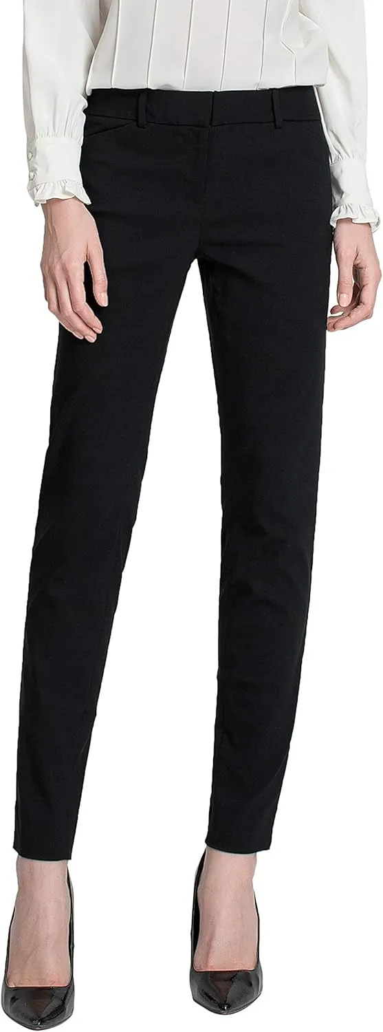 SATINATO Women's Casual Work Pants Skinny Slacks Leggings Comfort Mid Rise