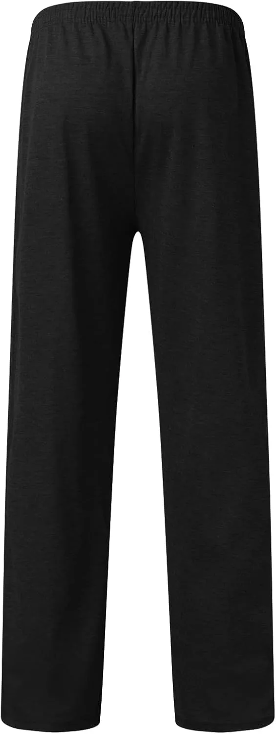 sdbrld Sweatpants For Men Mens Cotton Joggers Trendy Solid Drawstring Sport Cargo Pants Hiking Running Sweatpants Trousers