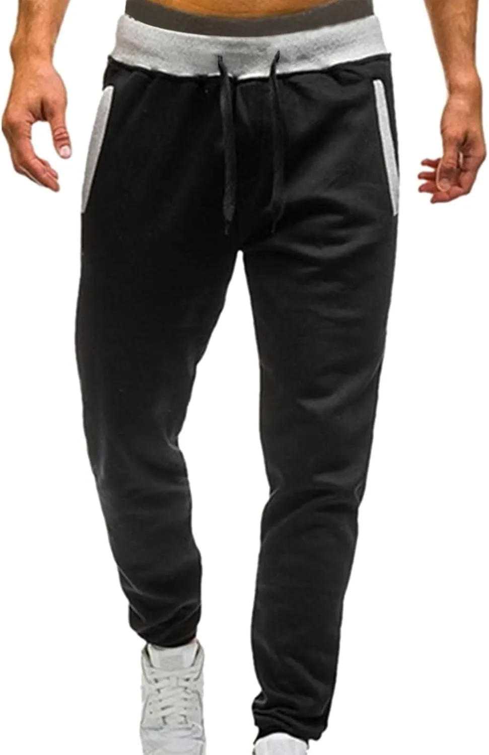 sdbrld Sweatpants For Men Mens Cotton Sport Joggers Solid Drawstring Cargo Pants Trendy Hiking Running Sweatpants Trousers