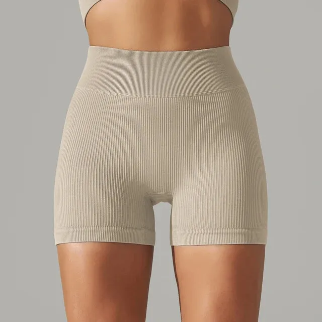 Seamless High Waist Yoga Gym Shorts - Comfortable & Flexible Activewear