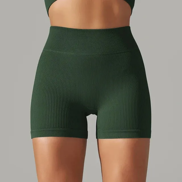 Seamless High Waist Yoga Gym Shorts - Comfortable & Flexible Activewear