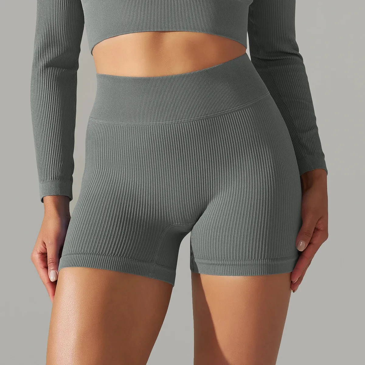 Seamless High Waist Yoga Gym Shorts - Comfortable & Flexible Activewear