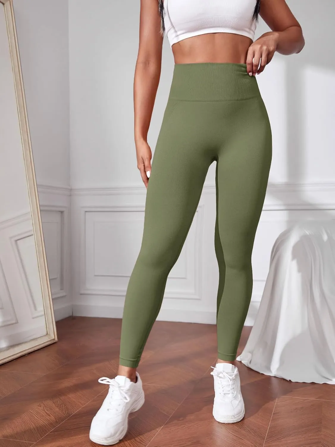 SHENHE Women's Fishnet Seamless High Waisted Tummy Control Workout Leggings Pants