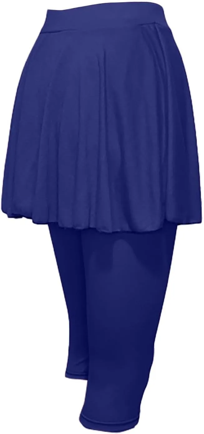 Skirted Leggings for Women 2025 Plus Size Tennis Golf Short Skort Capris Gym Tennis Yoga Athletic Legging with Skirts