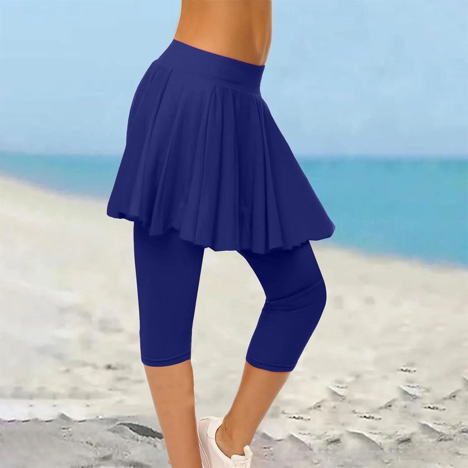 Skirted Leggings for Women 2025 Plus Size Tennis Golf Short Skort Capris Gym Tennis Yoga Athletic Legging with Skirts