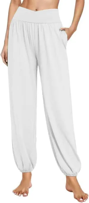SMIDOW Women's Harem Pants Casual Loose Solid High Waist Yoga Pants Workout Running Joggers Sweatpants Comfy Lounge Trousers