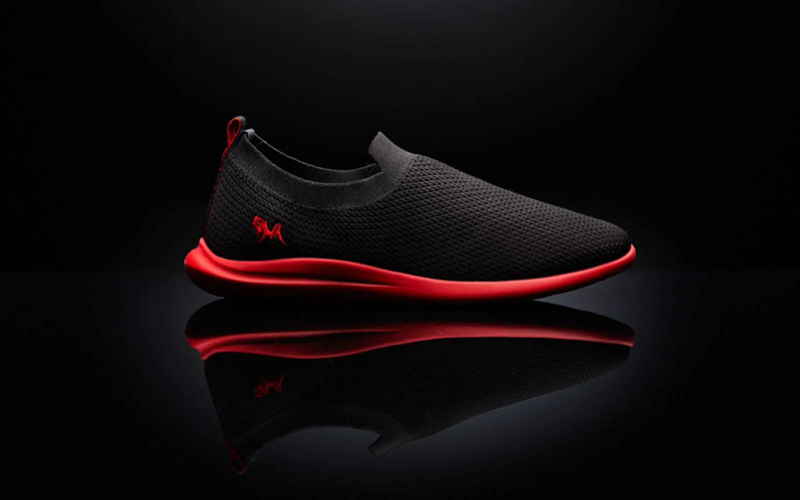 Spotlight Slip Ons : Hale Black / Red Sole