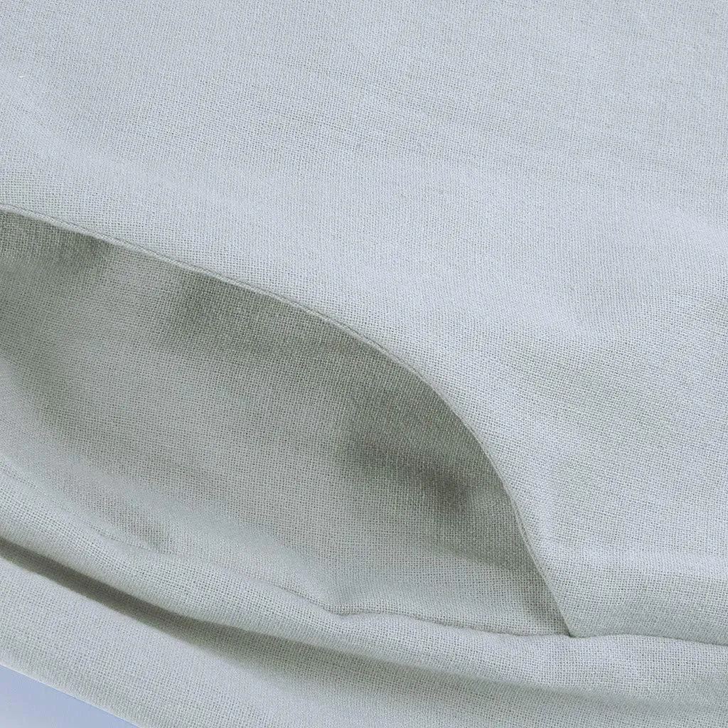 Straight Fit Linen Pants for Women Elastic Waist Trousers Loose Fit Comfort Pants Summer Pants with Pocket