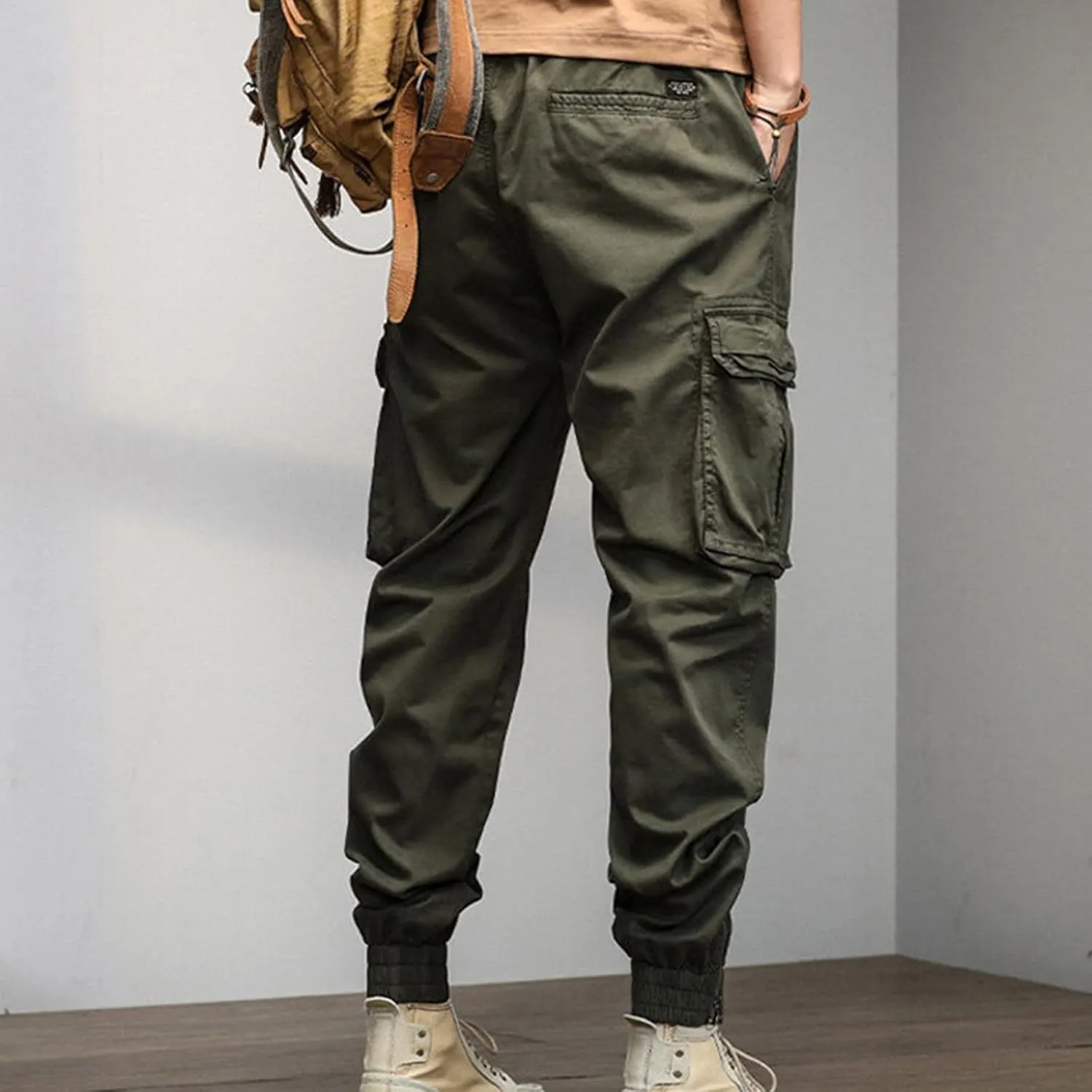Sweatpant for Men with Pockets Loose Sweatpant 2023 Outdoor Autumn Men's Cargo Casual Pants Plain Color Joggers Men's