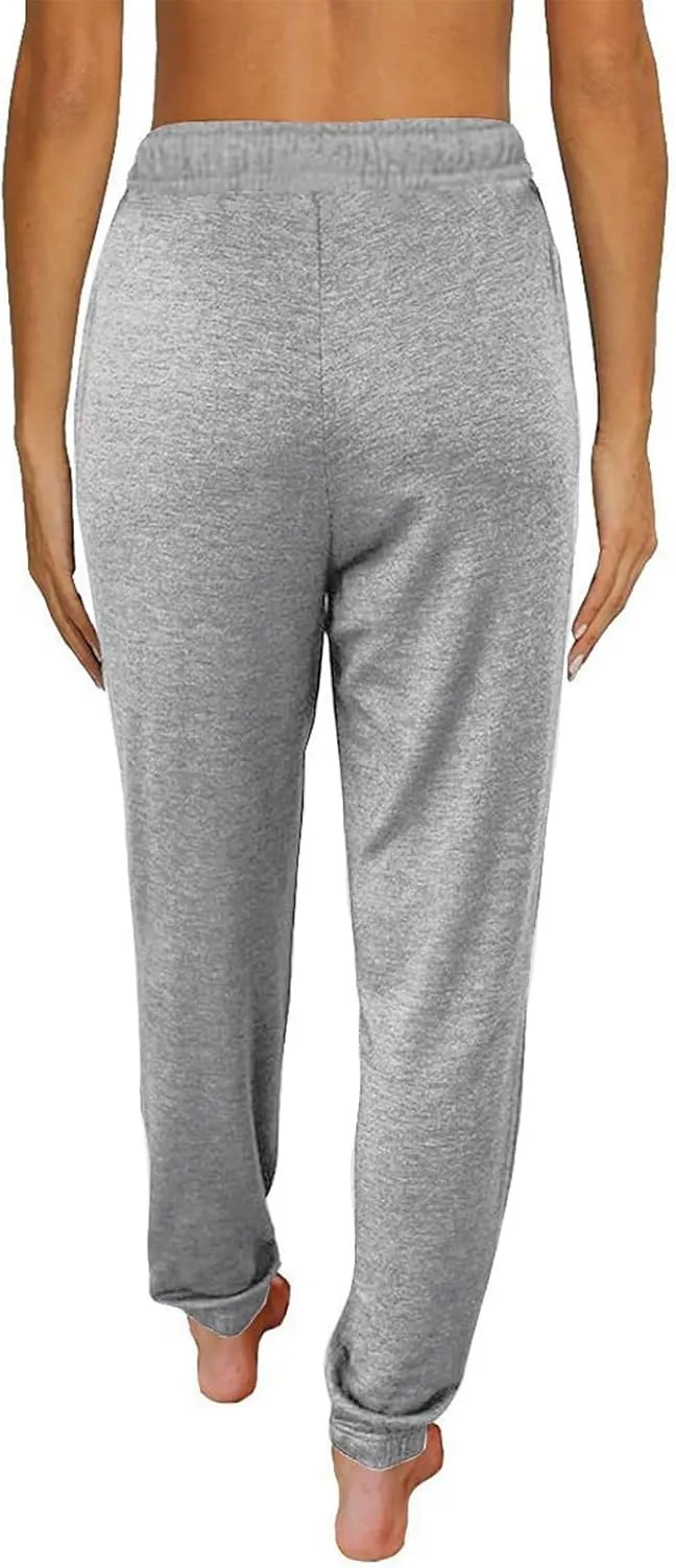 Sweatpants for Women with Pockets Stretch High Waist Jogger Sweat Pants Loose Fit Casual Lightweight Workout Trousers