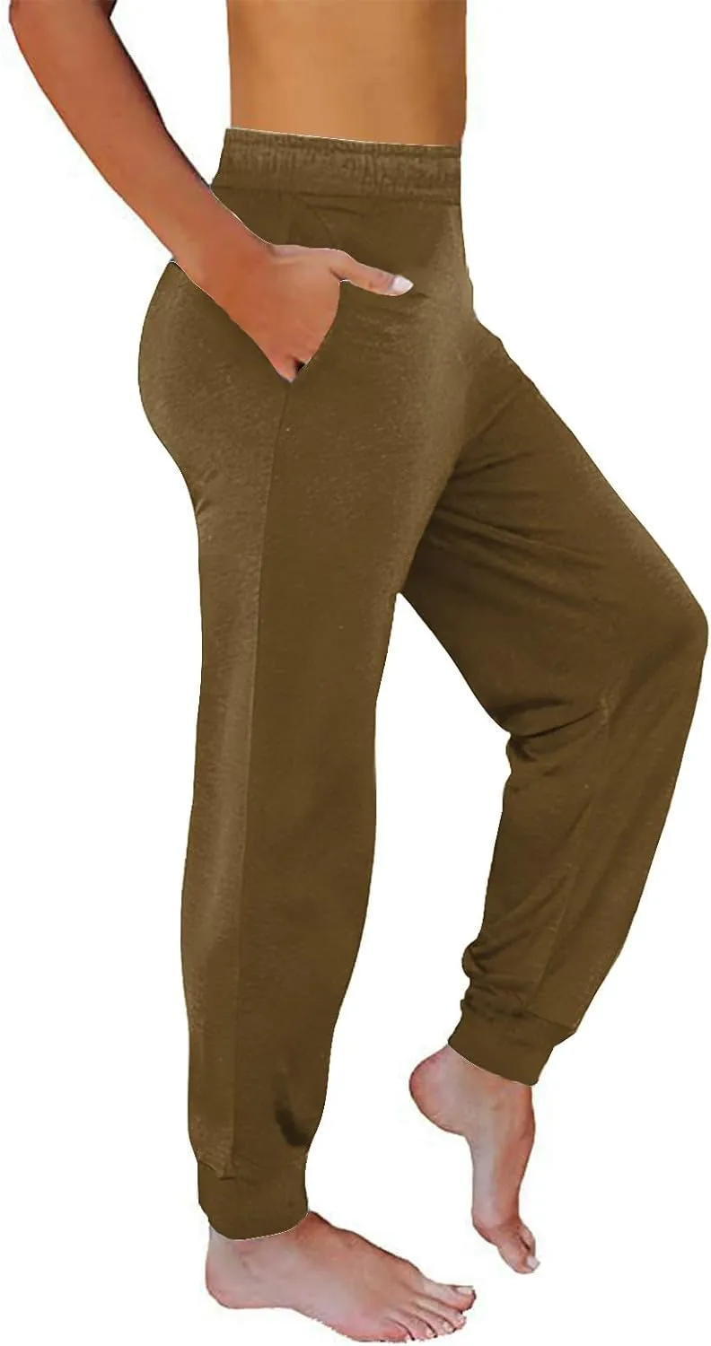Sweatpants for Women with Pockets Stretch High Waist Jogger Sweat Pants Loose Fit Casual Lightweight Workout Trousers