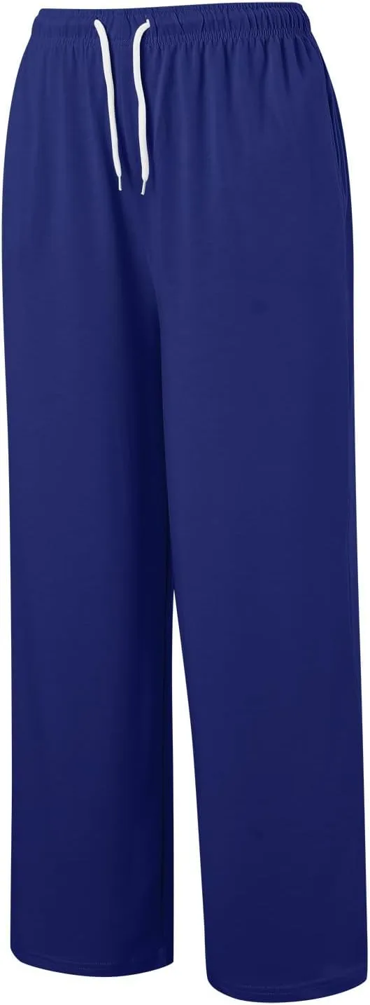 Sweatpants Women Casual Baggy Straight Pants Wide Leg Loose Elastic Waist Drawstring Dressy Trousers