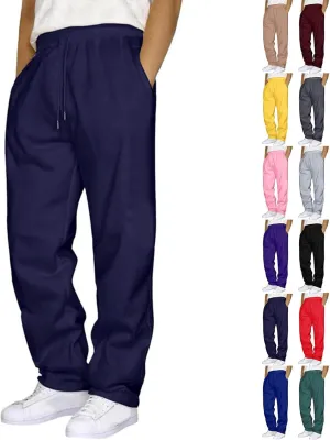 Sweatspants for Men 1/3PC Elastic Waist Drawstring Straight Leg Trousers Loose Fit Running Fitness Workout Sport Pant