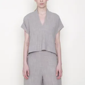 Szeki V-Neck Cropped Top, Sage
