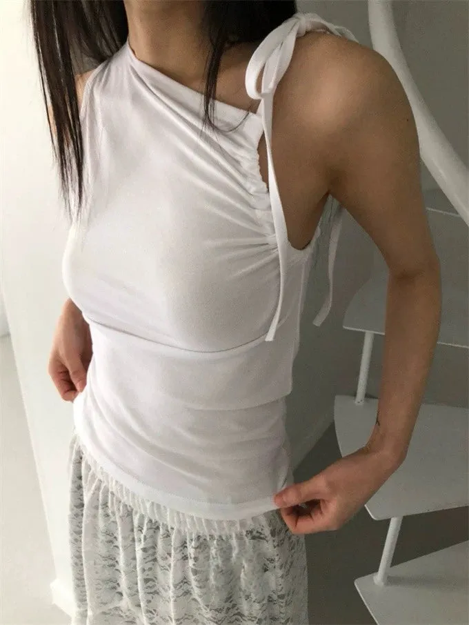Tanisha One-Shoulder Drawstring Camisole Top