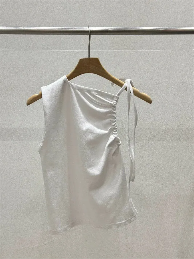 Tanisha One-Shoulder Drawstring Camisole Top