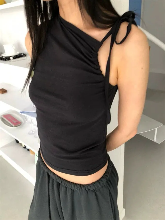 Tanisha One-Shoulder Drawstring Camisole Top