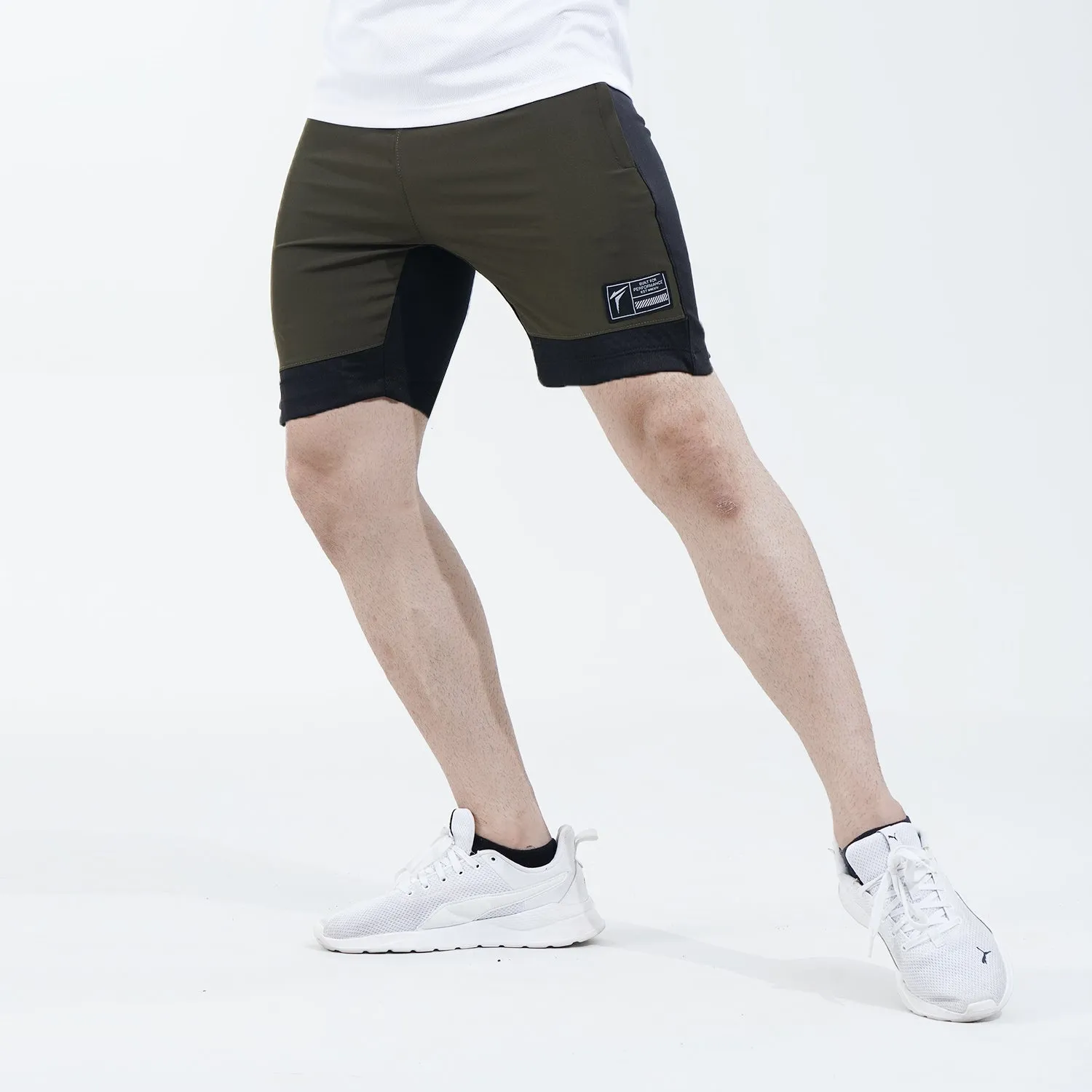 Tf-Olive/Black Micro Interlock Training Shorts