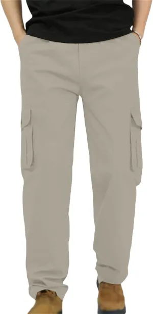 Thatrich Mens Business Pants for Office Work Basic Cargo Pants Outdoor Retro Casual Trousers Quick Dry Breathable Joggers