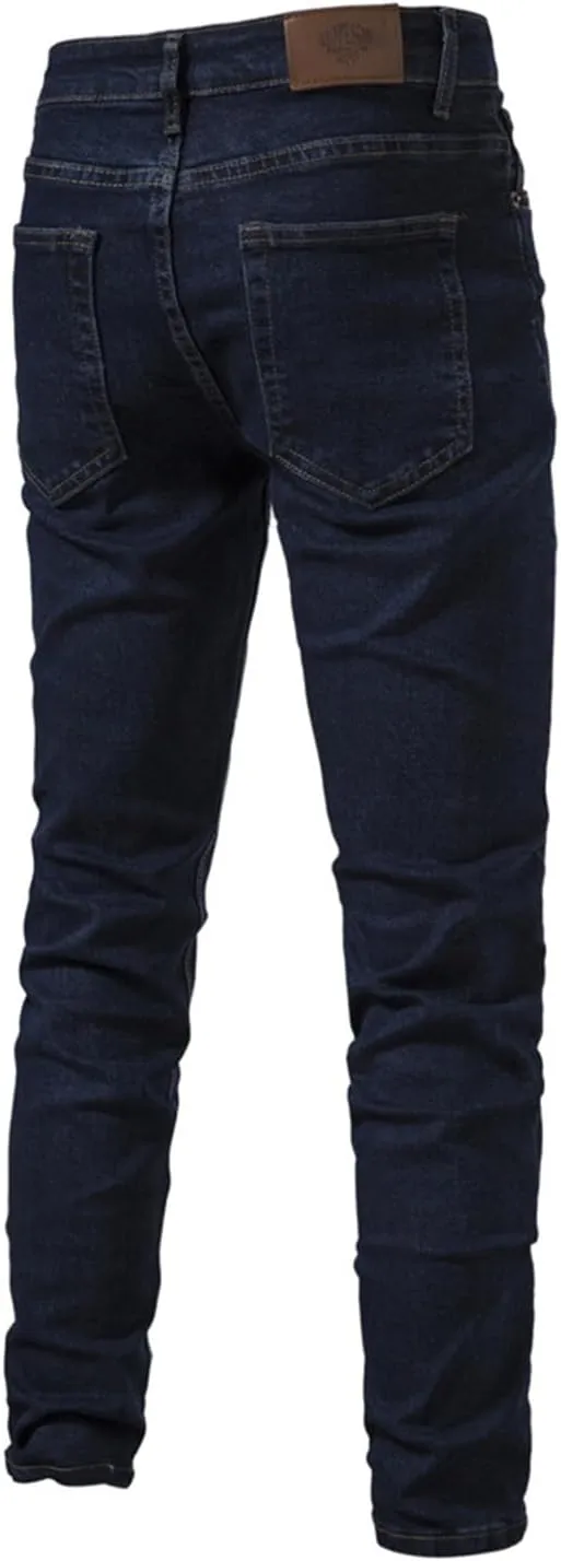 Thatrich Skinny Jeans for Men Low Stretch Slim Fit Wash Denim Jeans Casual Fashion Pants Streetwear Outdoor Straight Fit Pant