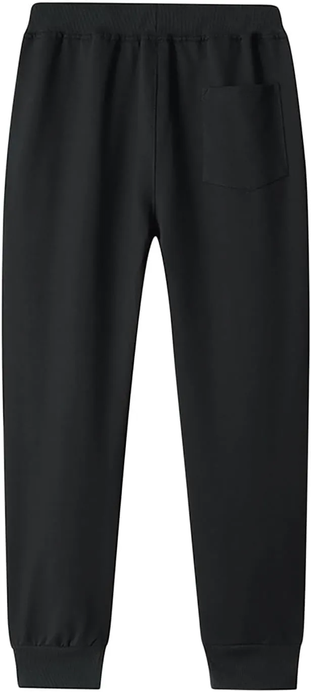 Thin Sweatpants for Men Tapered Joggers Pants with Zip Pockets Drawstring Slim Fit Workout Running Gym Sweat Pants