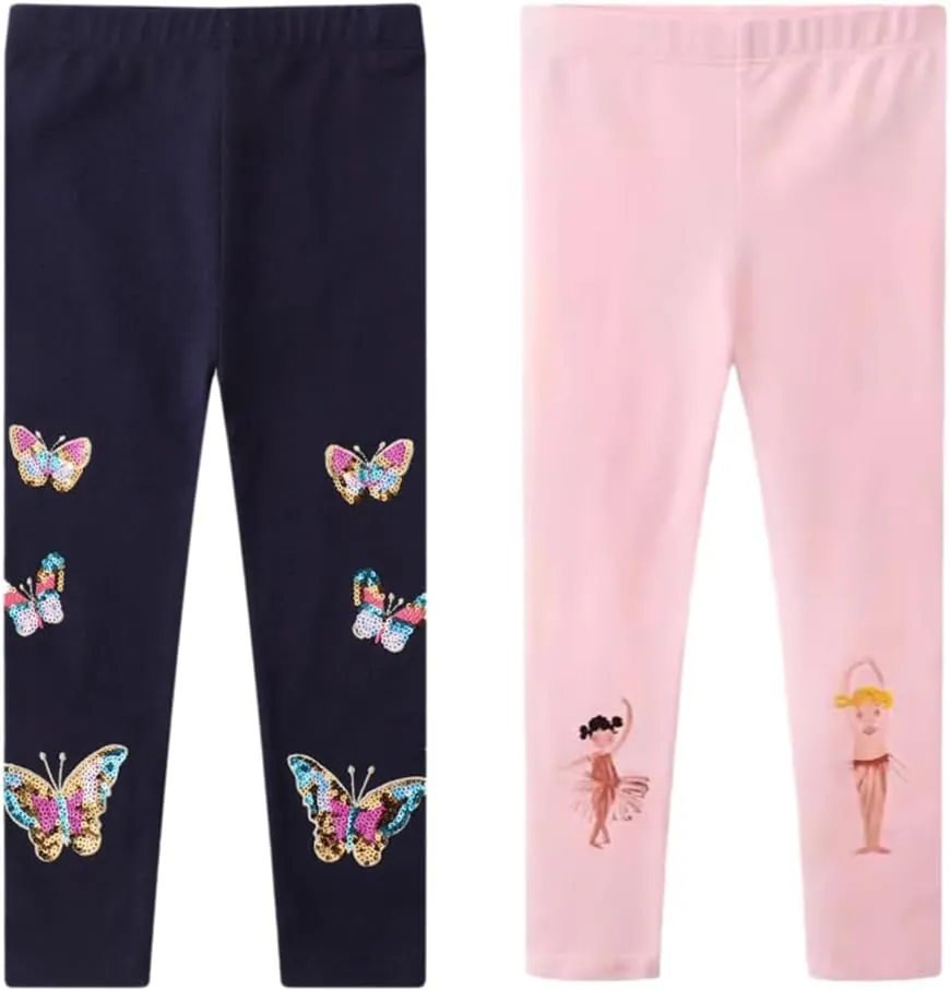 Toddler Girls Leggings Cotton Long Pants for Girl 2-7T