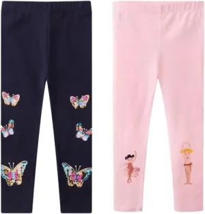 Toddler Girls Leggings Cotton Long Pants for Girl 2-7T