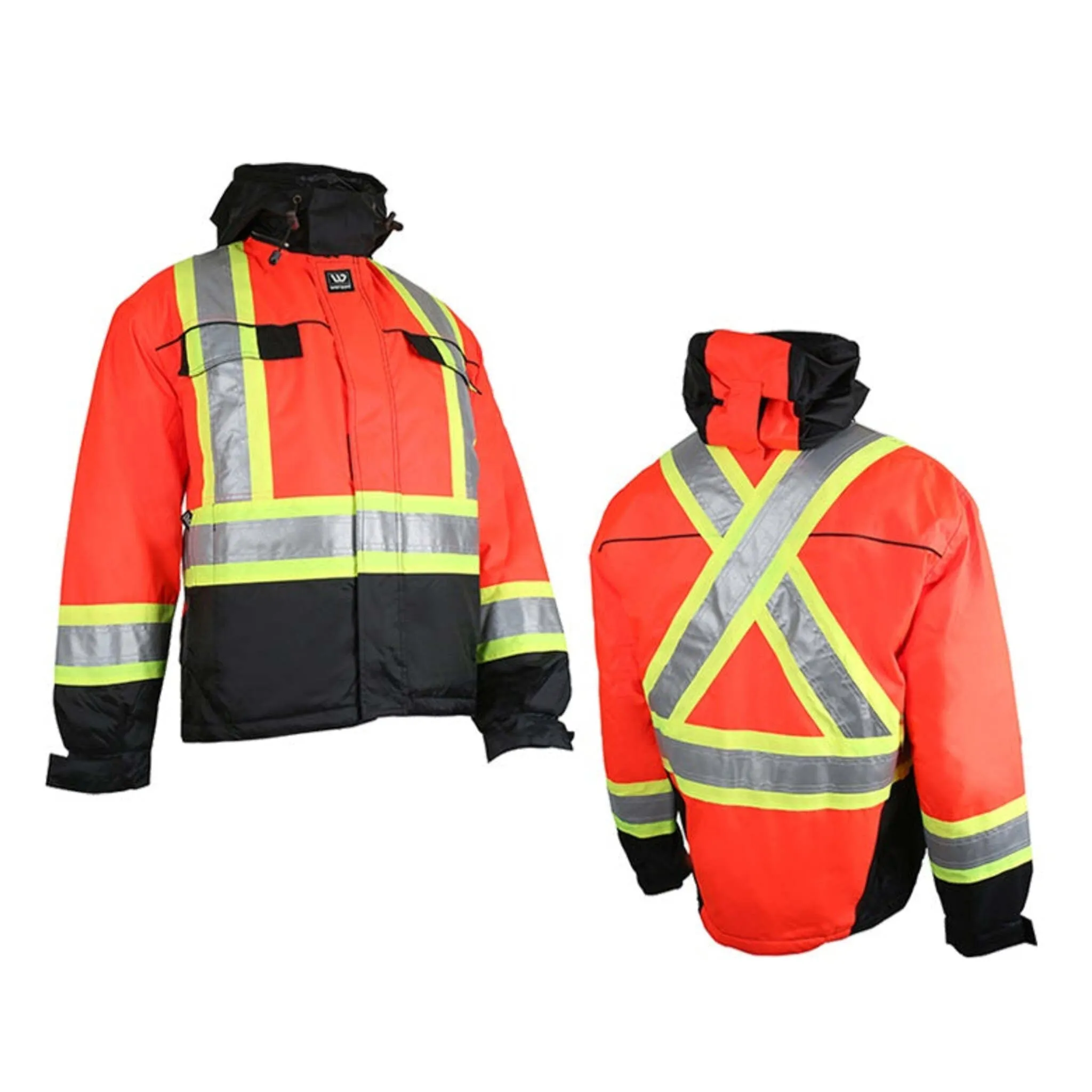Wenaas 533TCSA Hi-Vis Quilted Premium Winter Safety Jacket | Windproof, Waterproof, CSA Compliant, Rated to -42°C, with Detachable Hood | Sizes: S-4XL