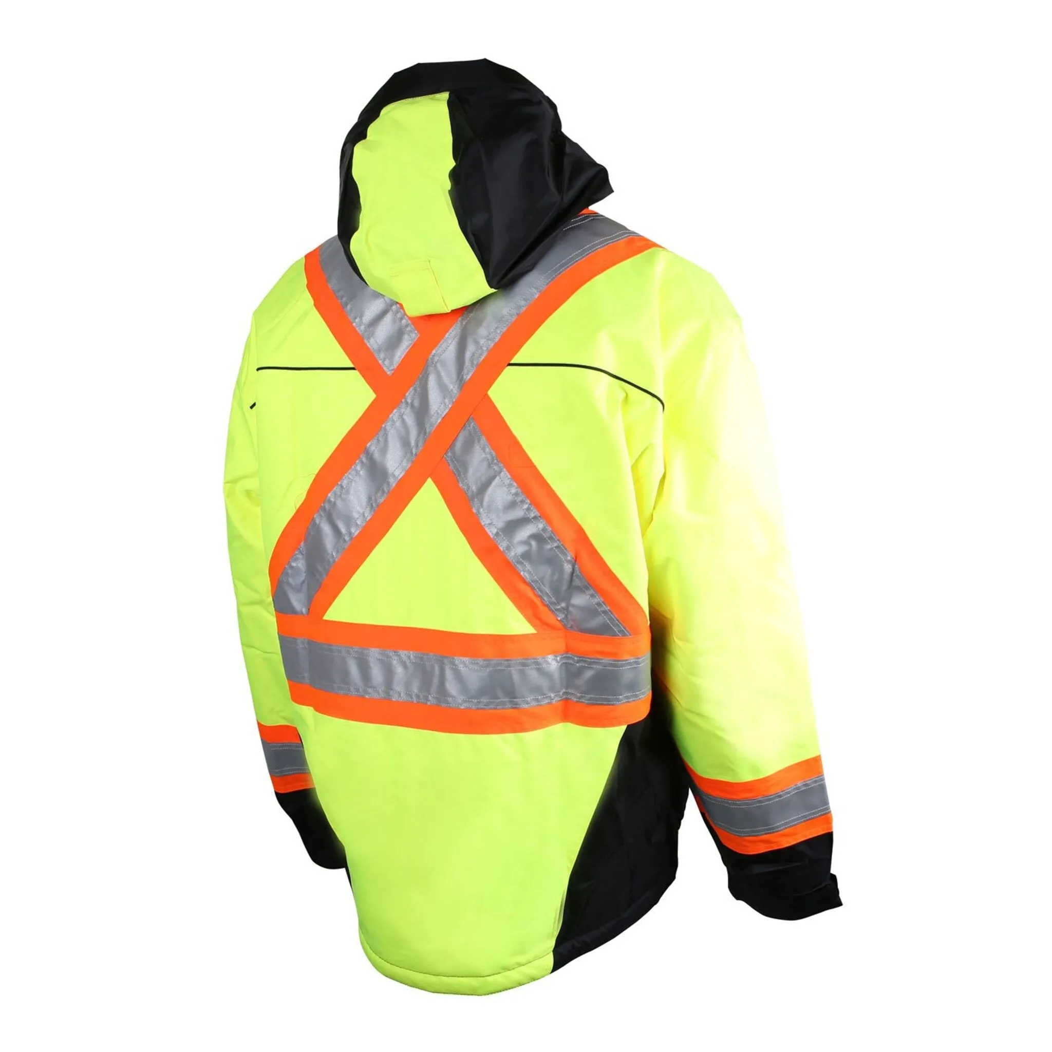 Wenaas 533TCSA Hi-Vis Quilted Premium Winter Safety Jacket | Windproof, Waterproof, CSA Compliant, Rated to -42°C, with Detachable Hood | Sizes: S-4XL