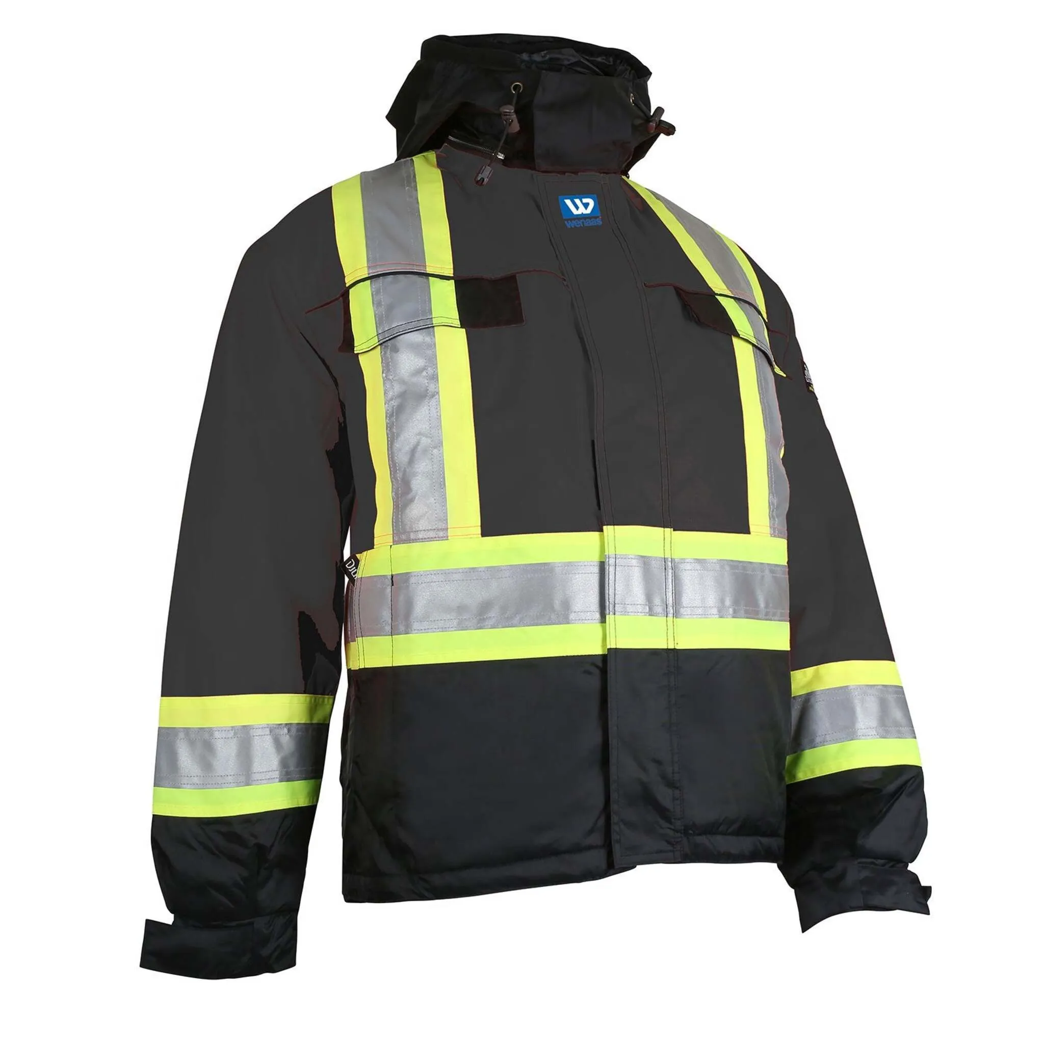 Wenaas 533TCSA Hi-Vis Quilted Premium Winter Safety Jacket | Windproof, Waterproof, CSA Compliant, Rated to -42°C, with Detachable Hood | Sizes: S-4XL