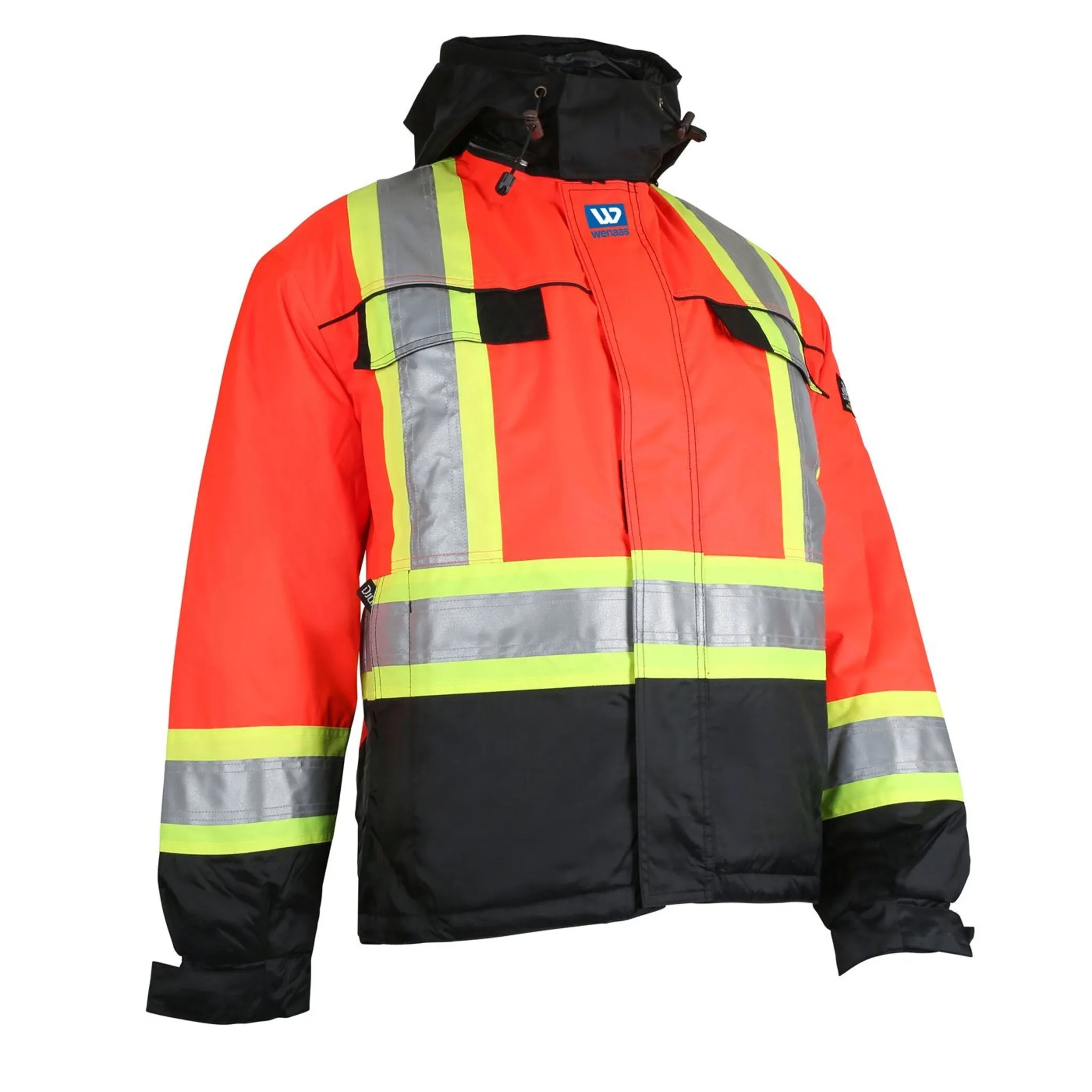 Wenaas 533TCSA Hi-Vis Quilted Premium Winter Safety Jacket | Windproof, Waterproof, CSA Compliant, Rated to -42°C, with Detachable Hood | Sizes: S-4XL