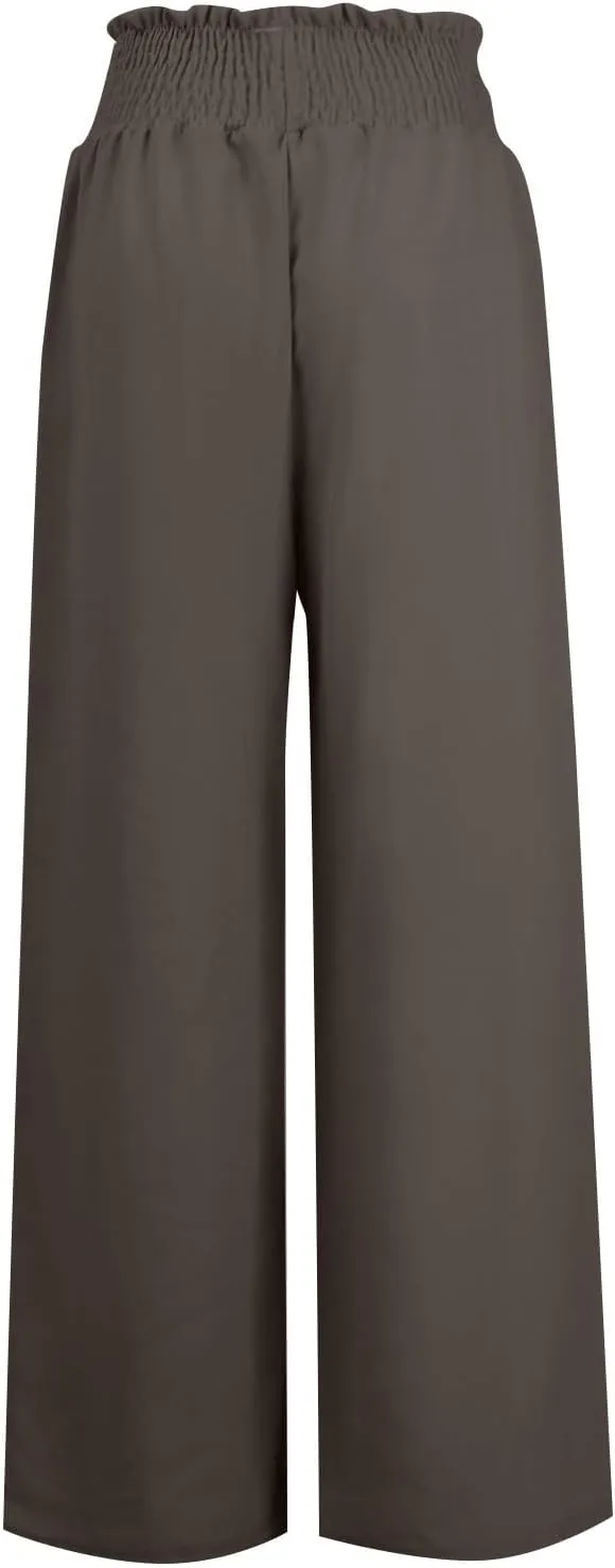 Wide Leg Pants for Women Winter Slim Work Sweatpants with Pockets Barrel Pants Fleece Lined