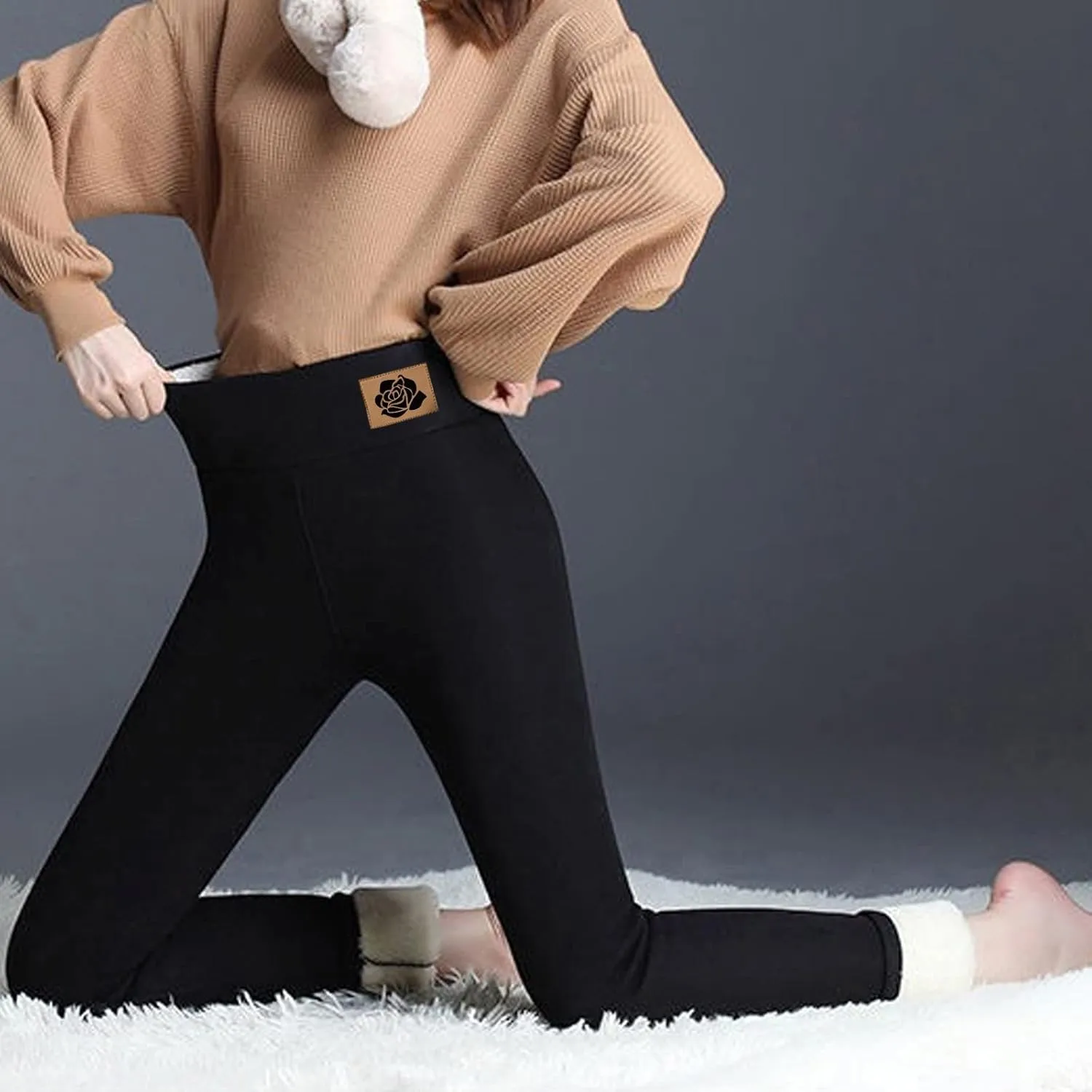 Winter Clothes for Women Thermal Bottoms Floral High Waisted Yoga Tights Full Length Winter Pants