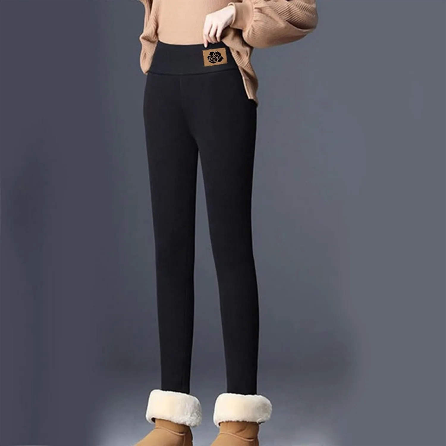 Winter Clothes for Women Thermal Bottoms Floral High Waisted Yoga Tights Full Length Winter Pants