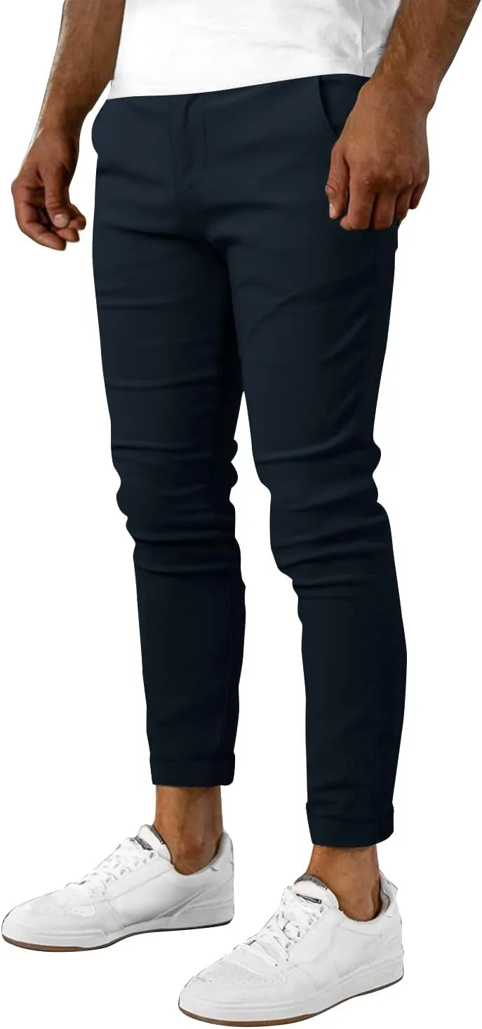 Woenzaia Men's Casual Slim Fit Pants Skinny Stretch Dress Slacks