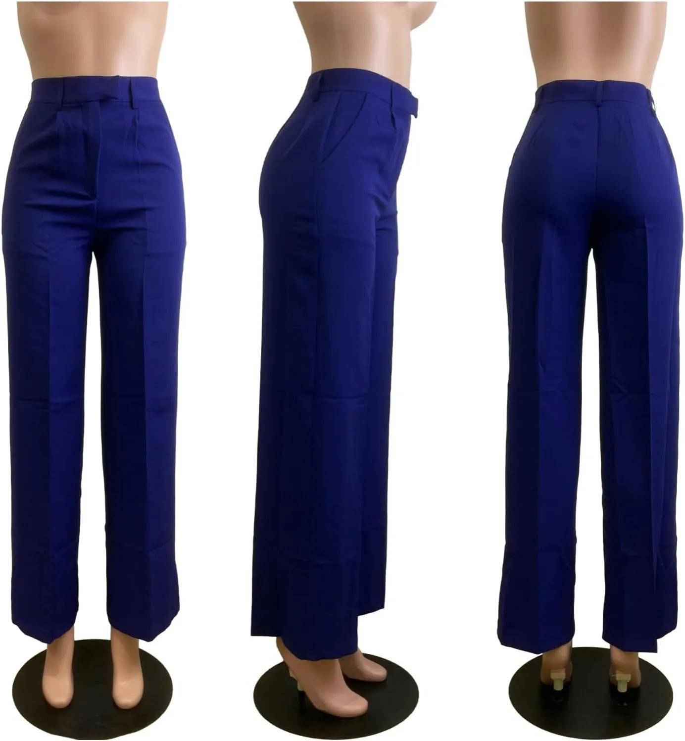 Women High Waist Wide Leg Dress Pants Straight Leg Business Work Slacks Casual Button Down Office Trousers with Pockets