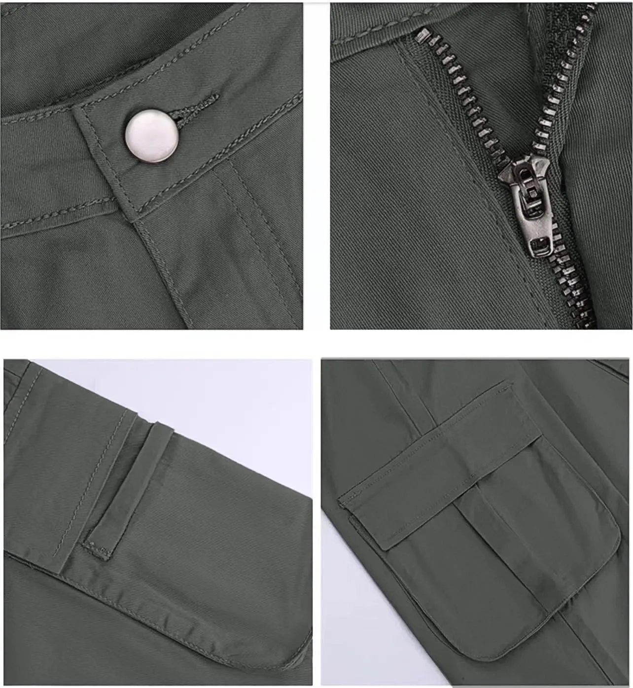 Women Mid Waisted Cargo Jeans Flap Pocket Straight Wide Leg Casual Baggy Boyfriend Denim Streetwear Pants