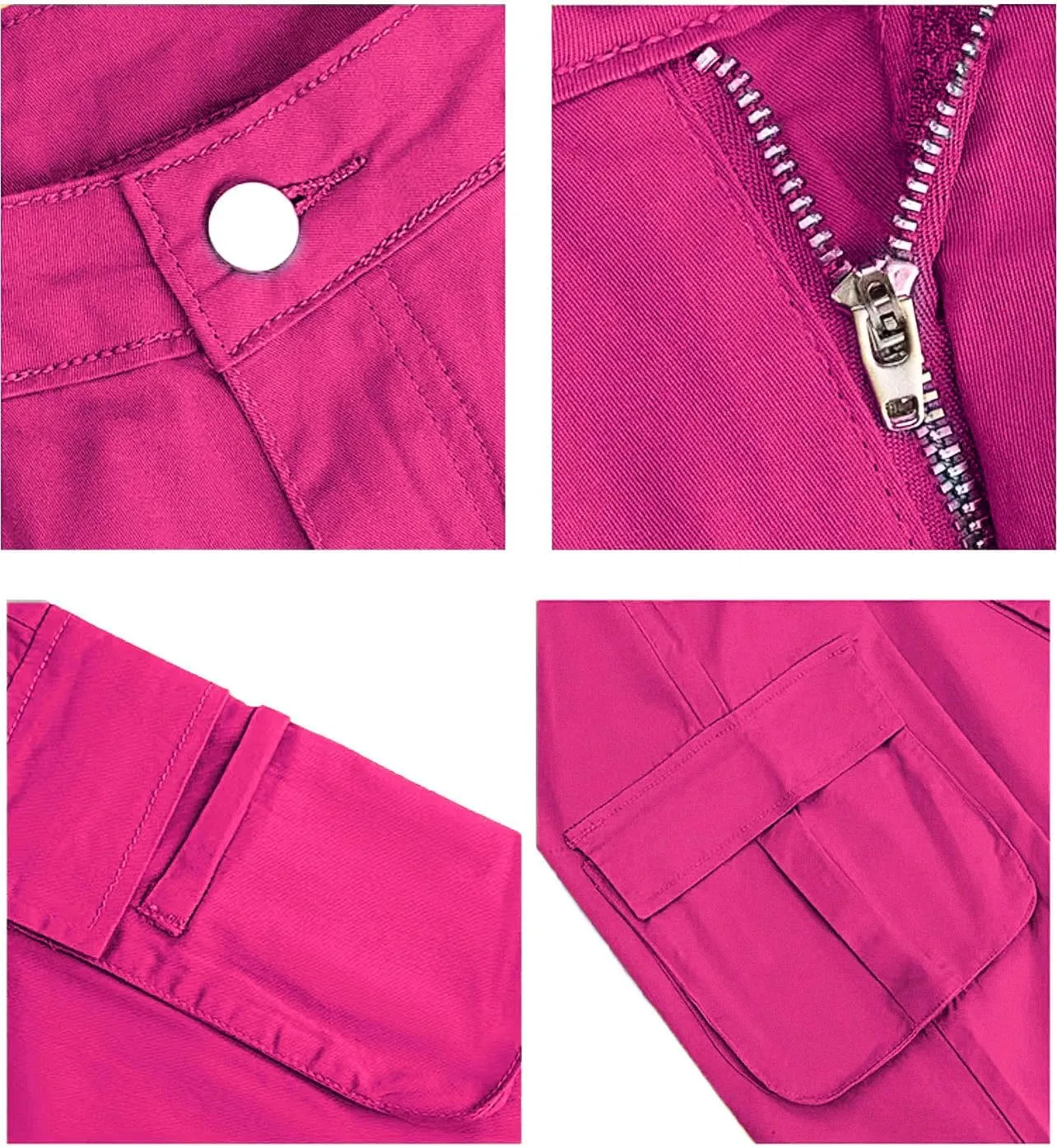 Women Mid Waisted Cargo Jeans Flap Pocket Straight Wide Leg Casual Baggy Boyfriend Denim Streetwear Pants