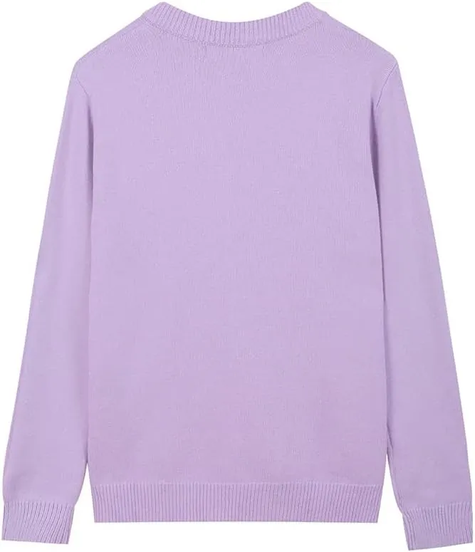 Women Thick Button Down Cardigan Sweaters Crew Neck Medium Weight Long Sleeve