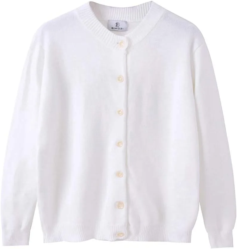 Women Thick Button Down Cardigan Sweaters Crew Neck Medium Weight Long Sleeve